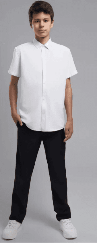 Рубашка с коротким рукавом и отложным воротником - 1