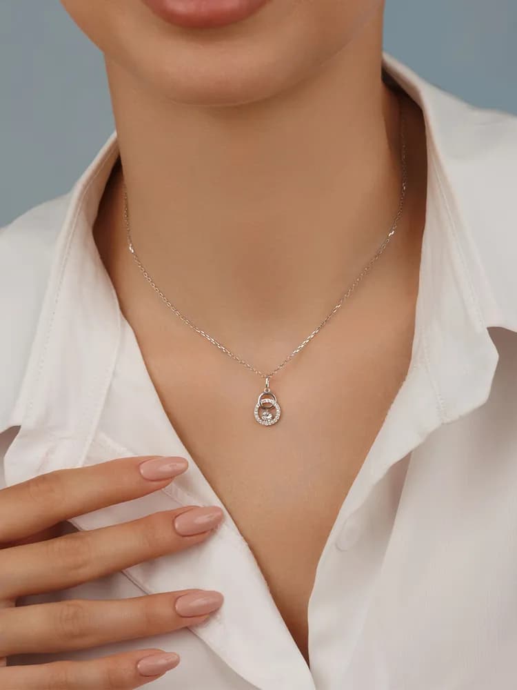 Подвеска женская серебро с фианитом - 1