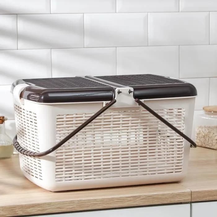 Корзина для пикника 450х300х240, светло- коричневая - 3