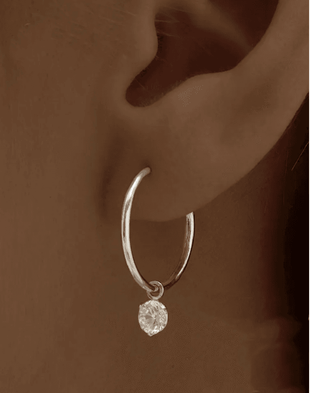 Серьги кольца серебро 925 женские конго серебряные с подвесками - 1