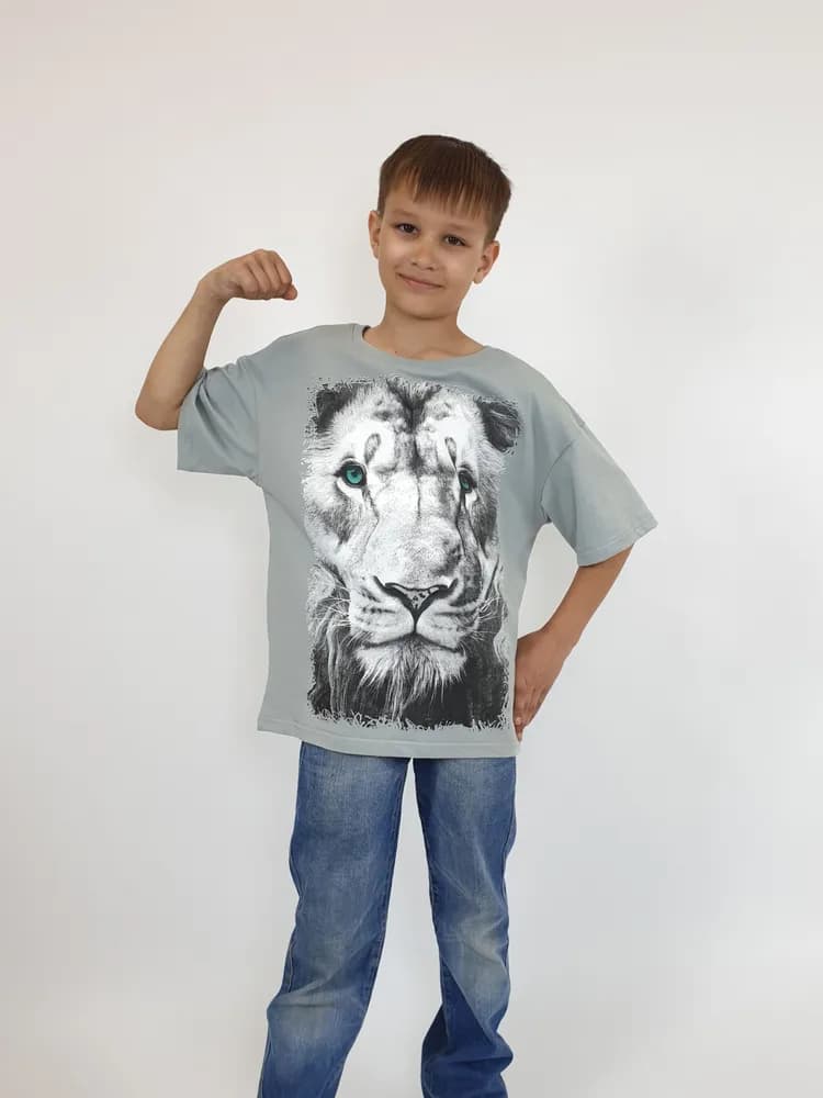 Футболка  оверсайз со львом - 1