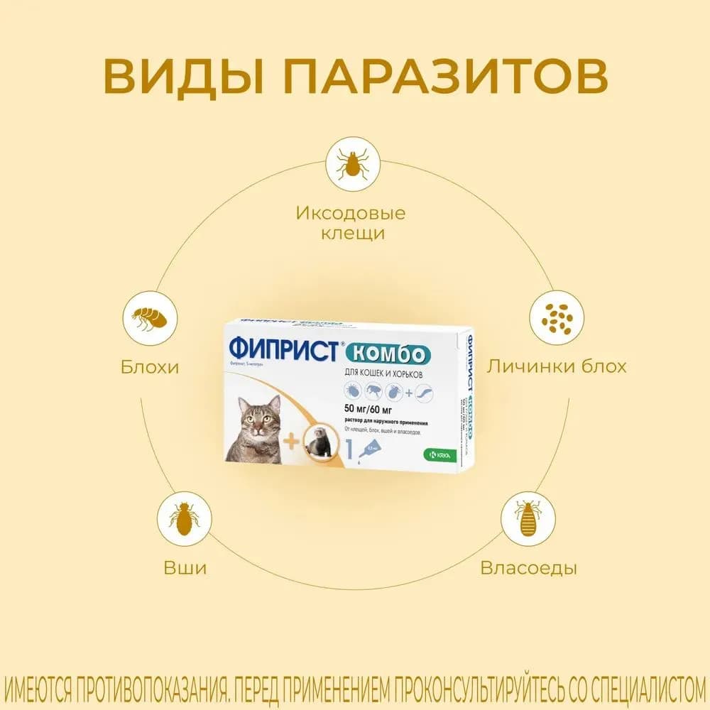 Фиприст Комбо для кошек и хорьков, 1 пипетка - 4