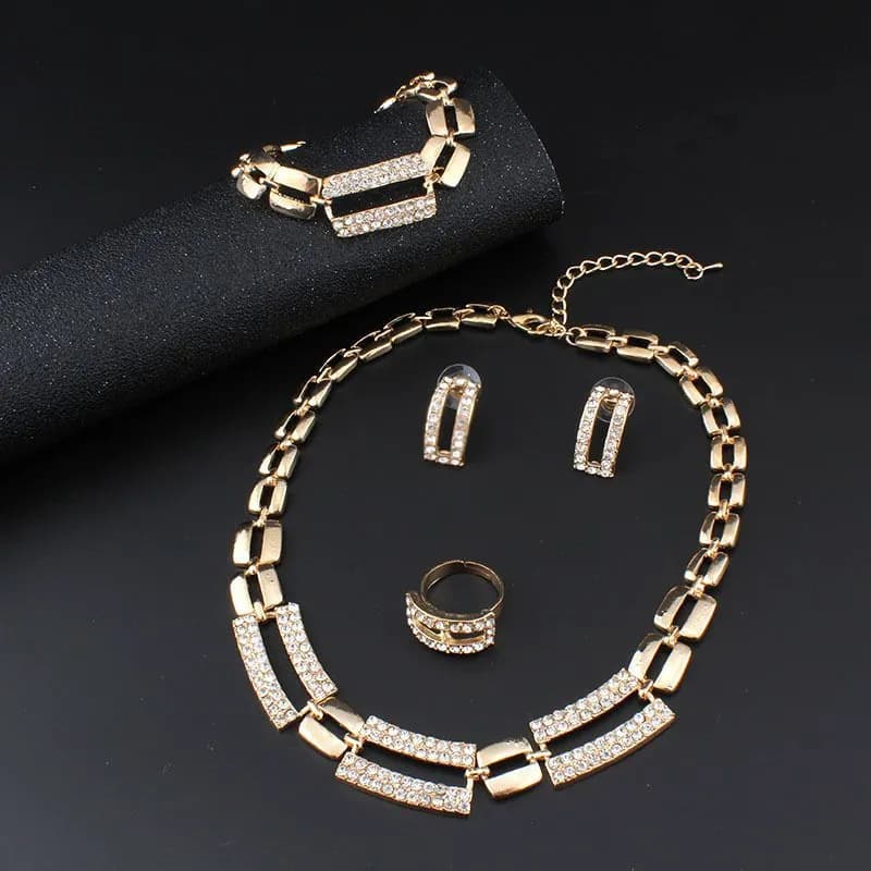 Комплект украшений. Колье + серьги + кольцо + браслет - 4