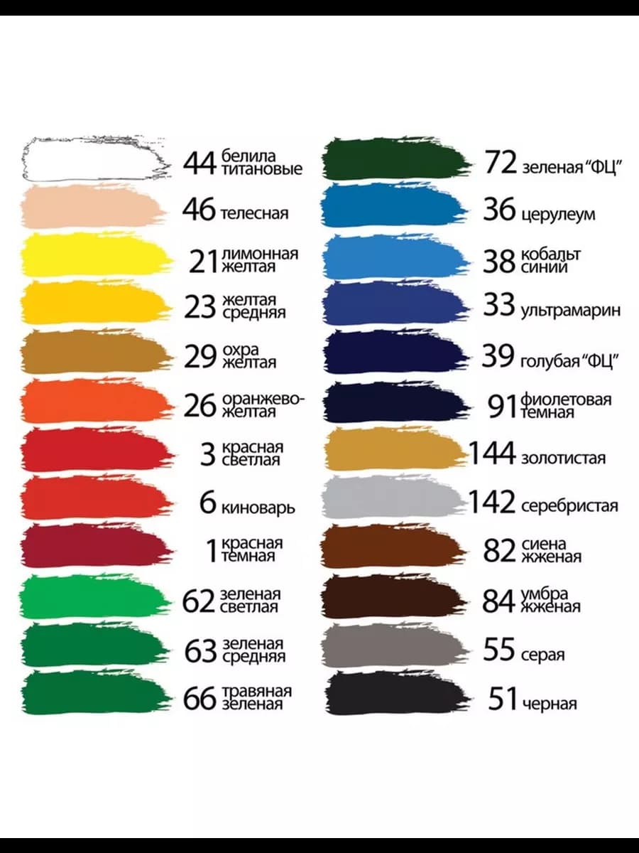 Краска акриловая в тубе, набор 24 цвета ART CLASSIC - 3