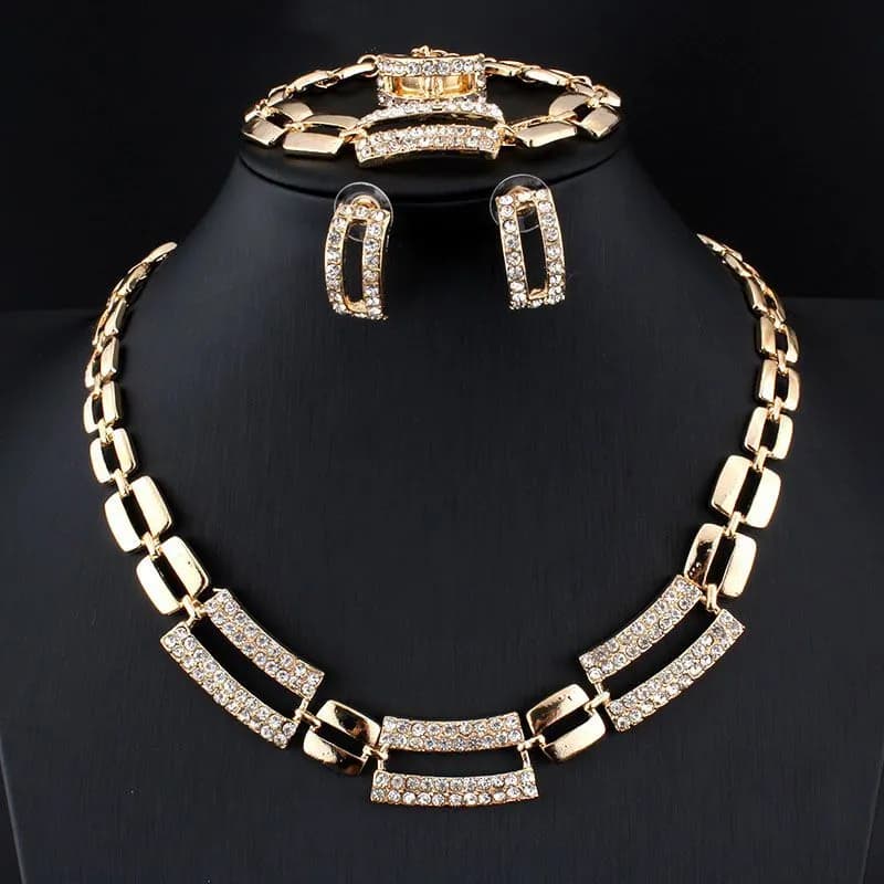 Комплект украшений. Колье + серьги + кольцо + браслет - 1