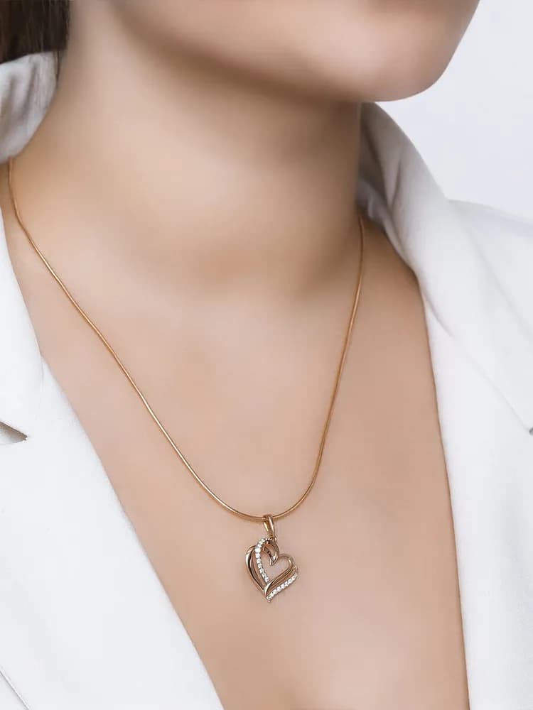 Кулон сердце с фианитом - 1