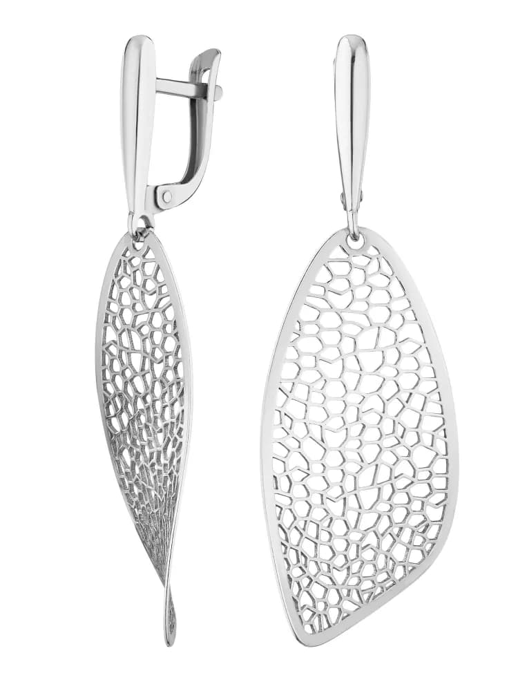 Серьги длинные серебро 925 - 3