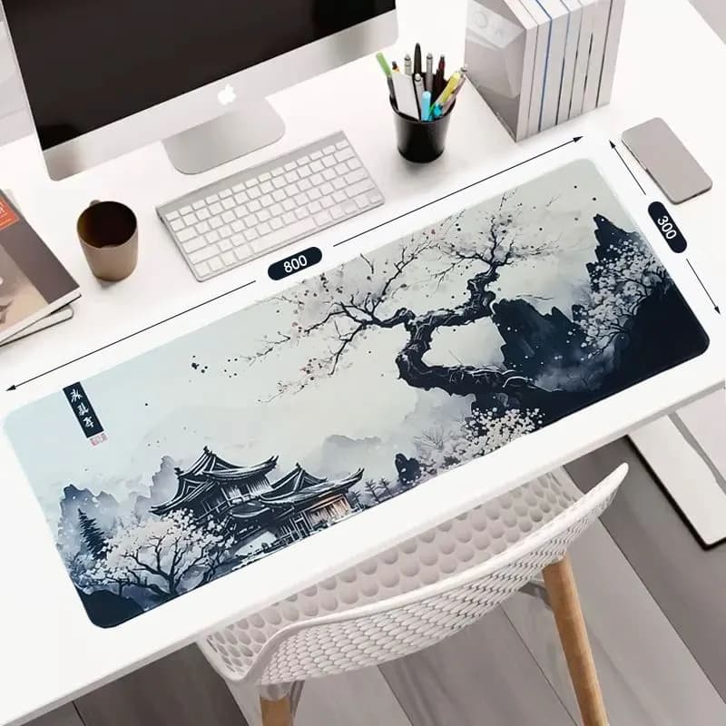 Игровой коврик для мыши большой, XL, белый, серый - 1