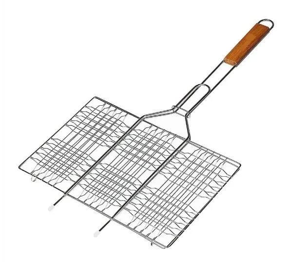 Решетка для мангала гриля барбекю 34х22 см с рожками - 1