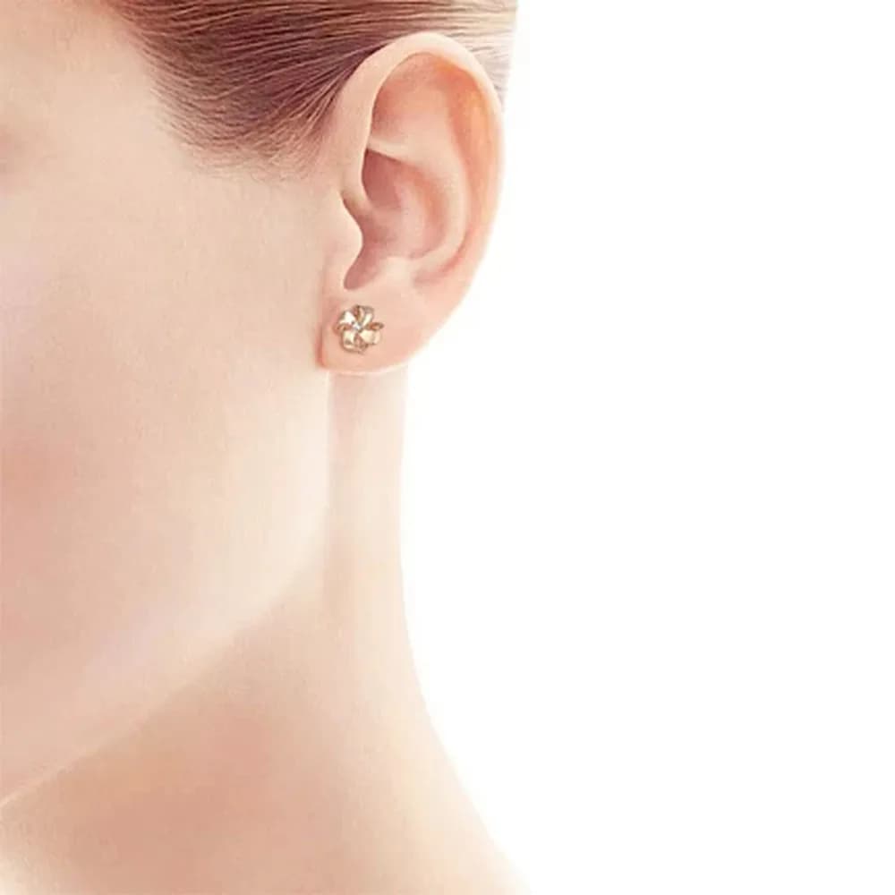 Золотые серьги DIAMANT-ONLINE с фианитом 585 пробы - 2